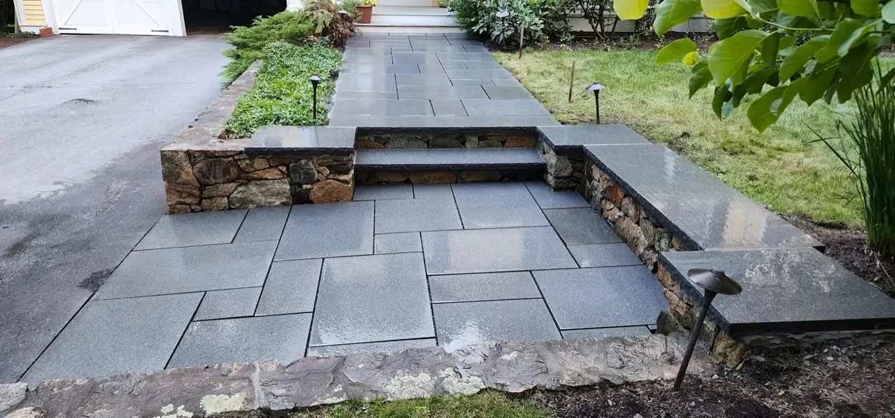 Stone patio walkway